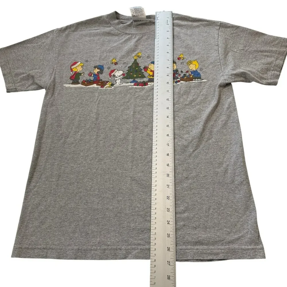 Vintage Charlie Brown T-Shirt Gray Christmas Peanuts‎ Y2K Nostalgia Men’s M - Picture 12 of 12